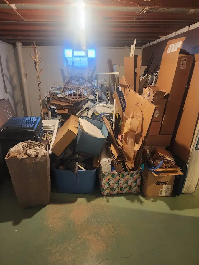 Roll-off dumpster container at job site for 6 Yard Dumpster Rental in Holmdel